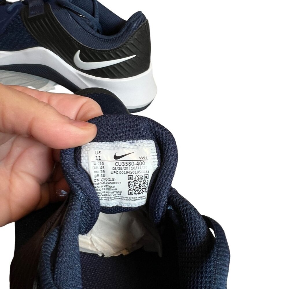NWB NIKE Shoes Men's MC Trainer Ptl. Leather Upper Swoosh Blue Black 11BGB - Picture 3 of 11
